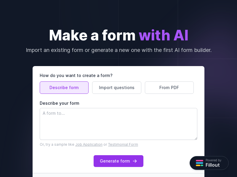 AI 表单生成器