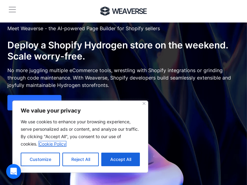 Weaverse, AI Powered Page Builder