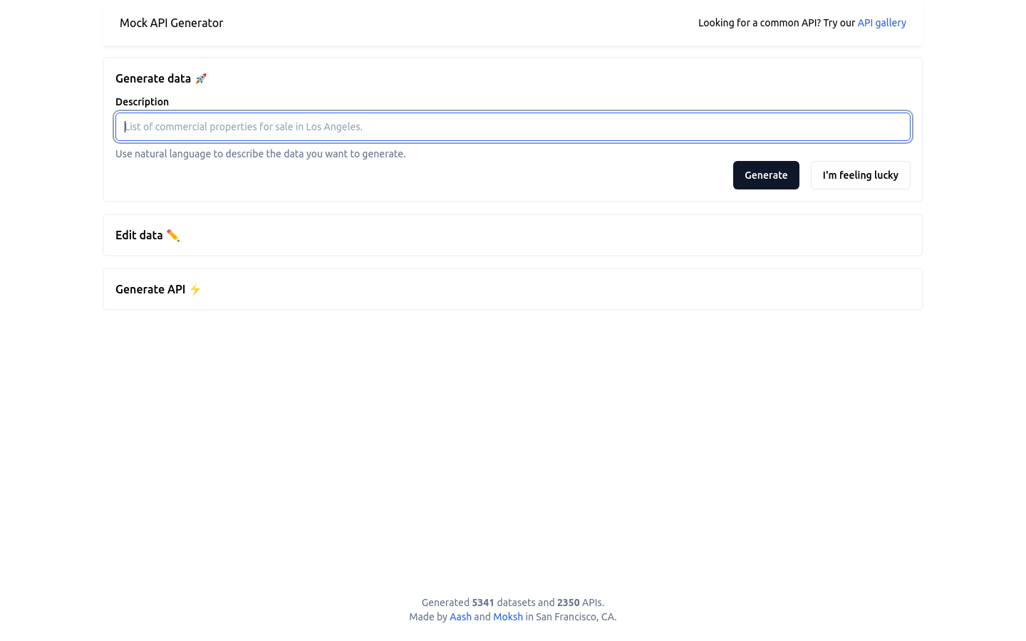 AI Powered Mock API Generator