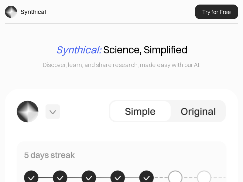 Synthical: Science, Simplified