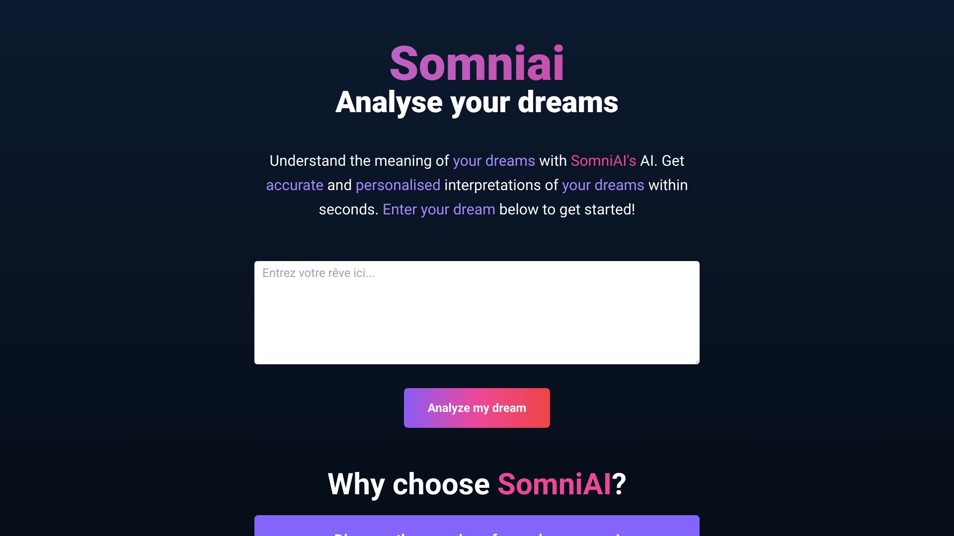 Somniai : Dream Analysis With AI Power