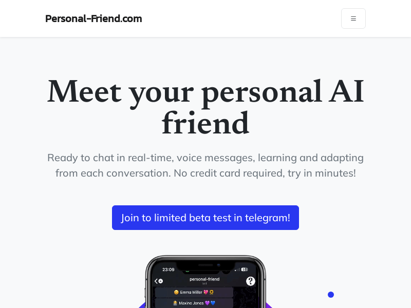 Personal Friend.com   AI Friend Is Here!