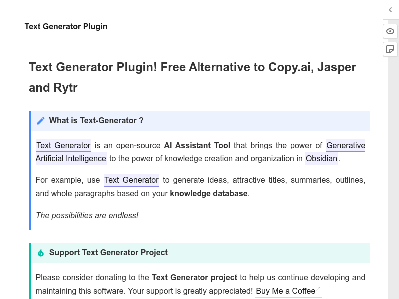 Text Generator Plugin