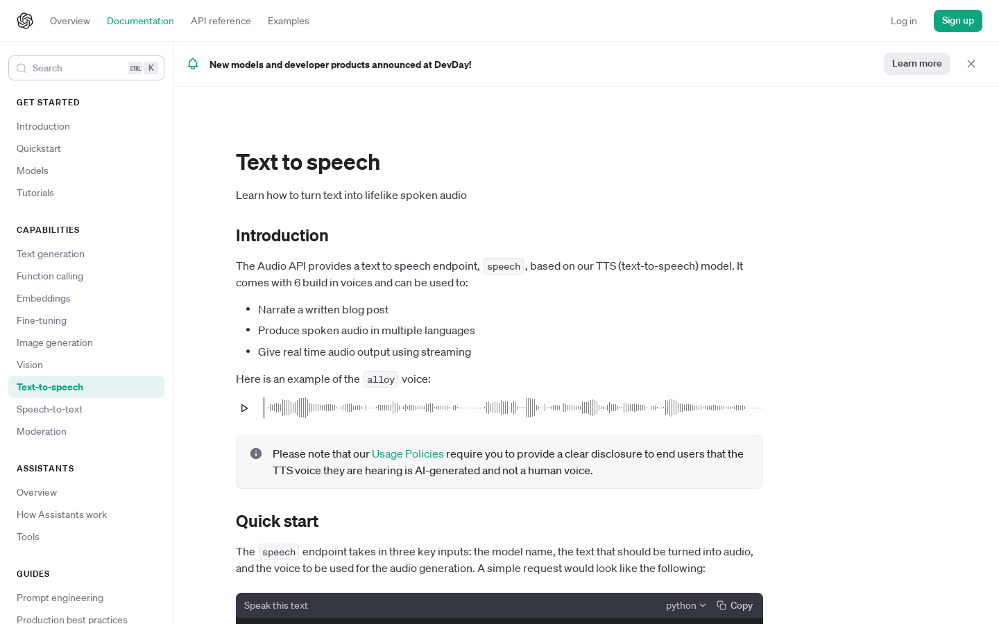 Openai TTS