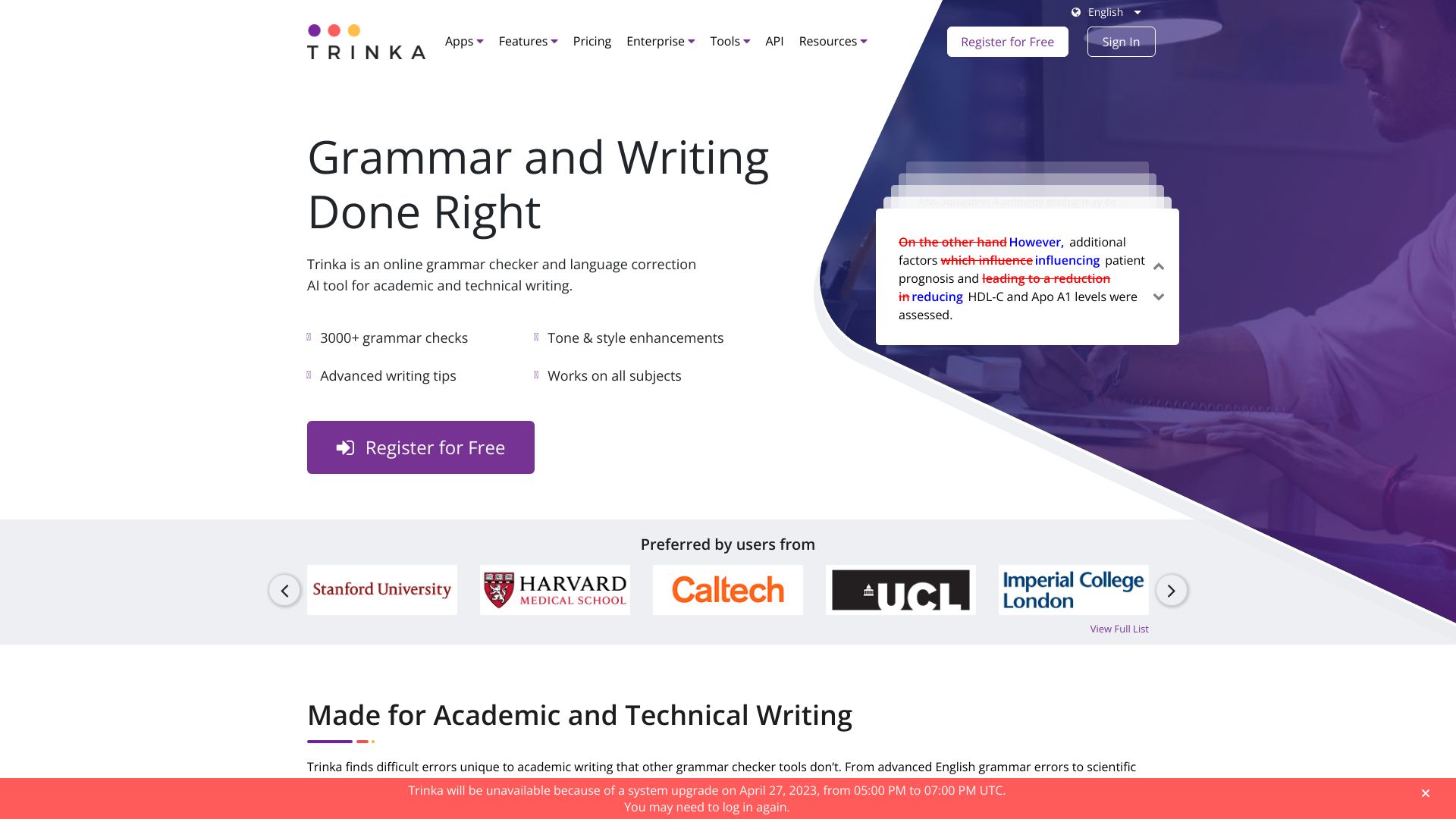 Trinka AI   Grammar Checker Tool
