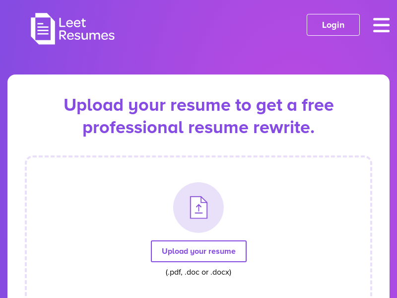 Leet Resume: Expert, AI Assisted Resumes