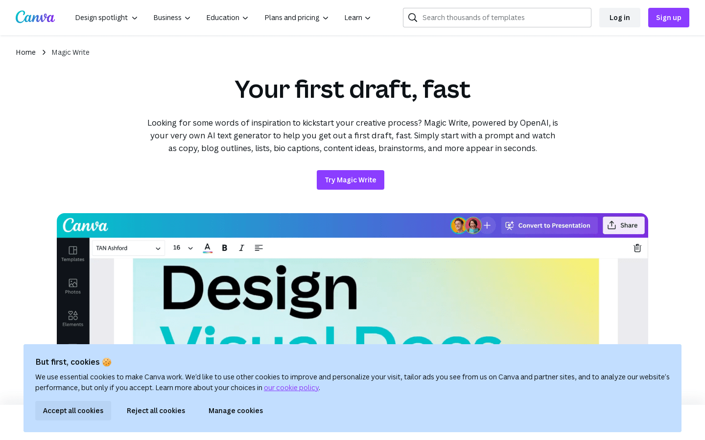 Canva Magic Write