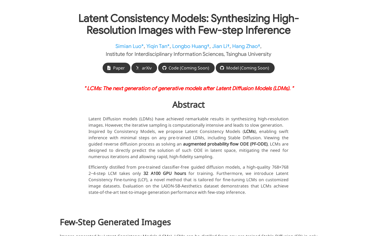 Latent Consistency Models