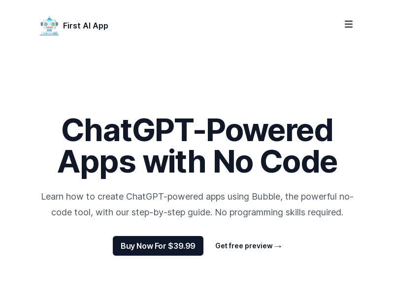 First AI App