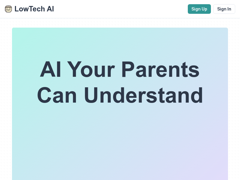 Lowtech AI