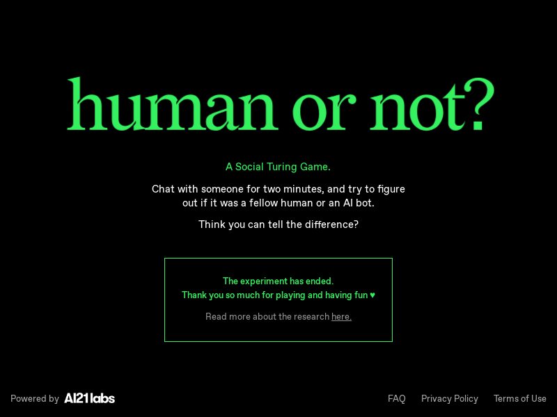 Human Or Not?