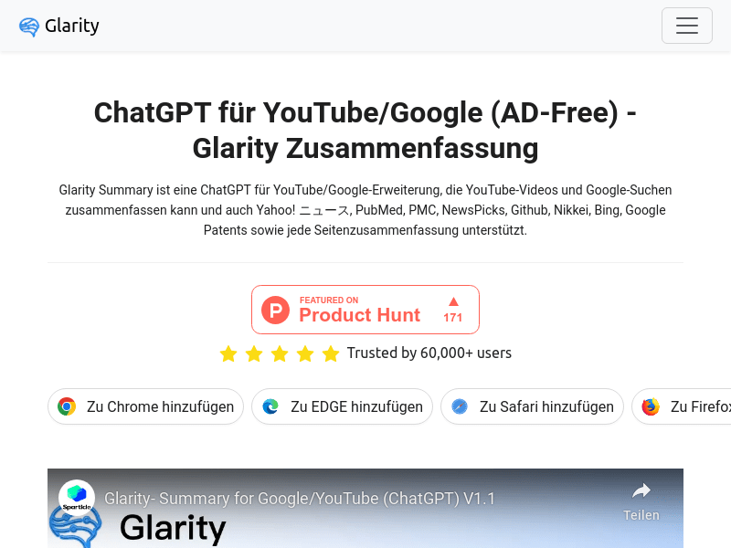 Glarity   Summarize Google And YouTube