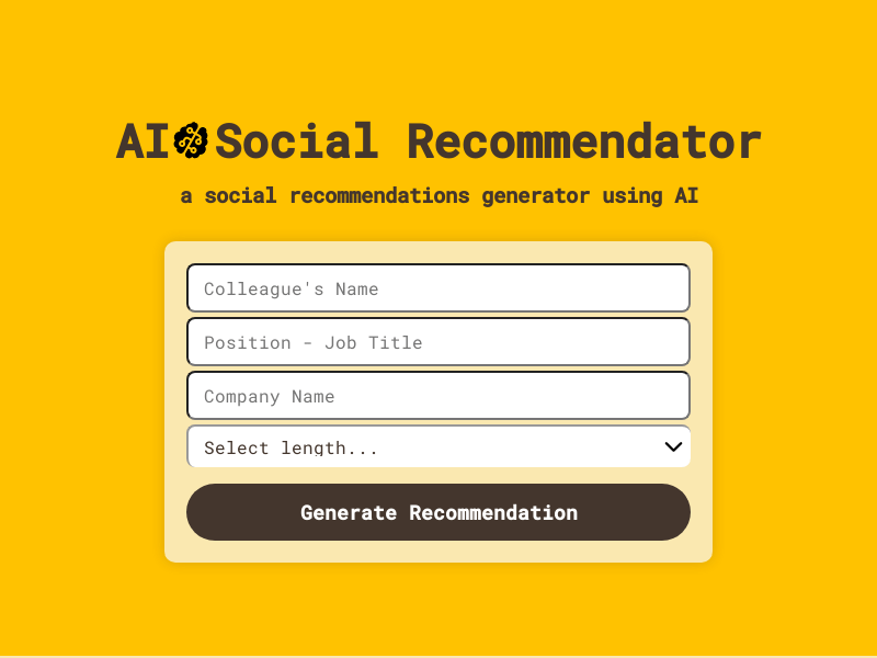 AI Social Recommendator