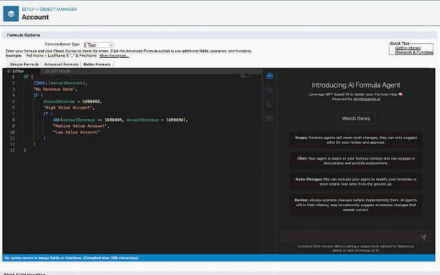 Better Salesforce Formula Editor And AI Agent