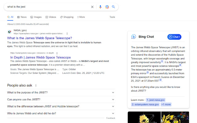 Bing Chat (GPT 4) In Google