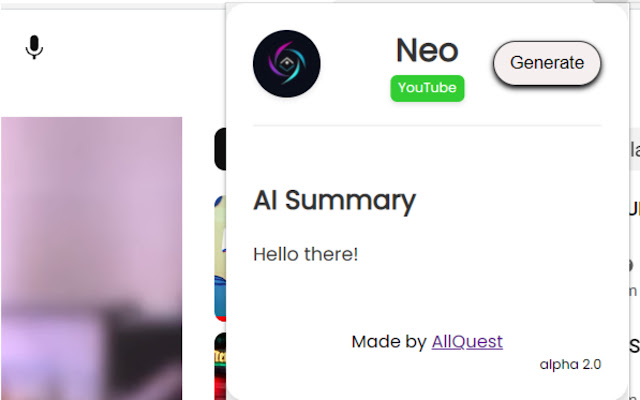 Neo   GPT Youtube Summary