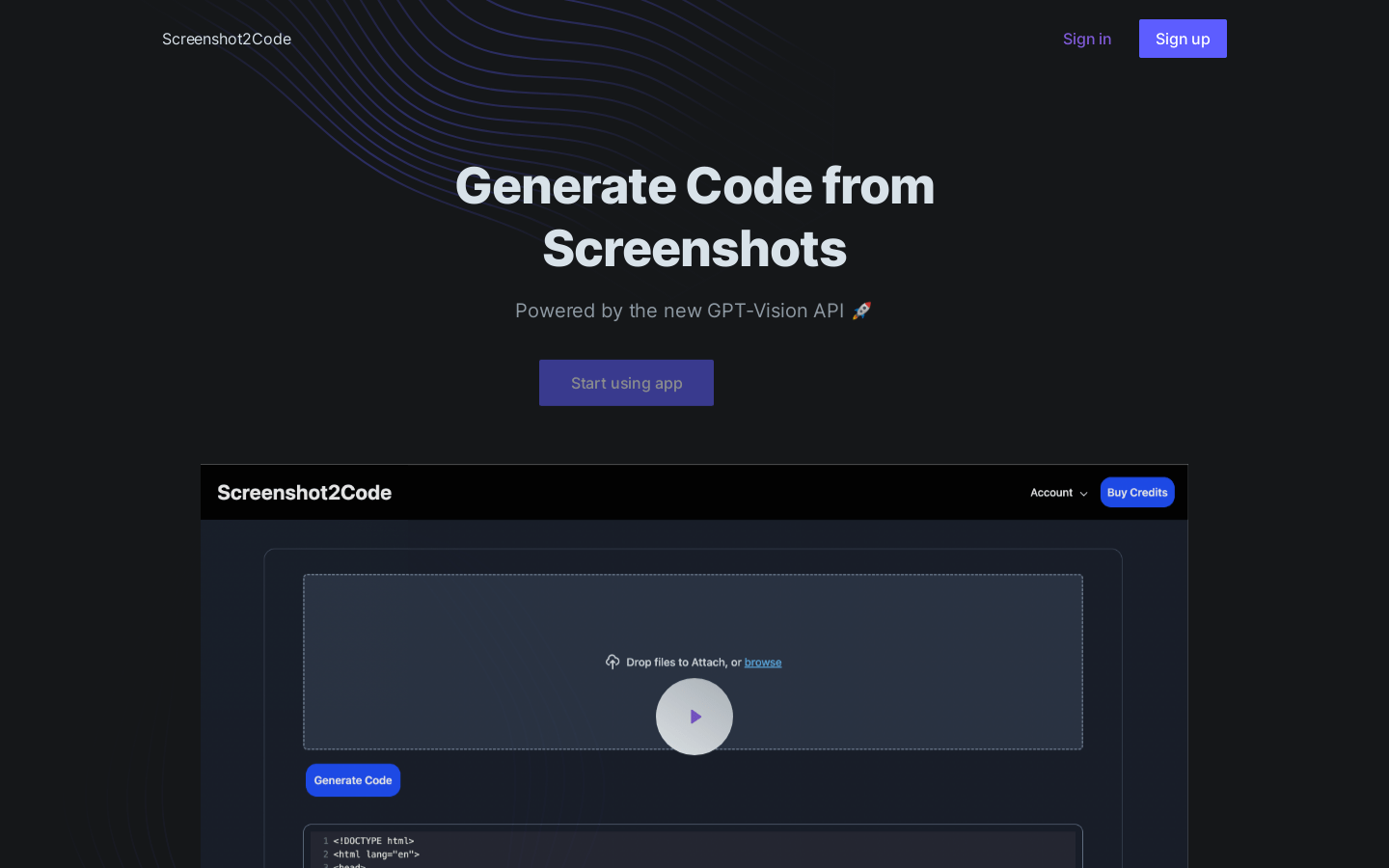 Screenshot2code