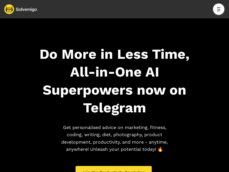 Solvemigo   ChatGPT For Telegram