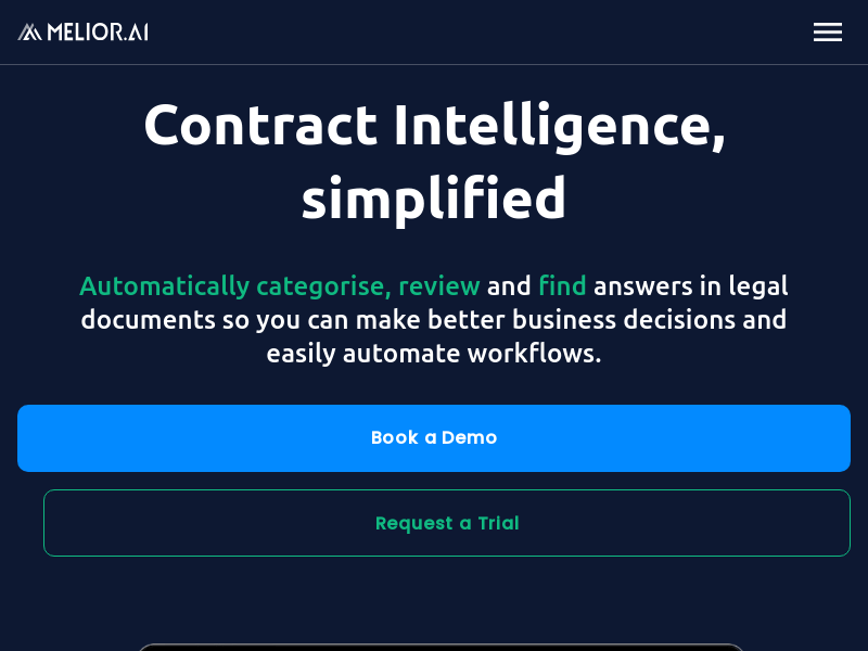 Melior Contract Intelligence AI