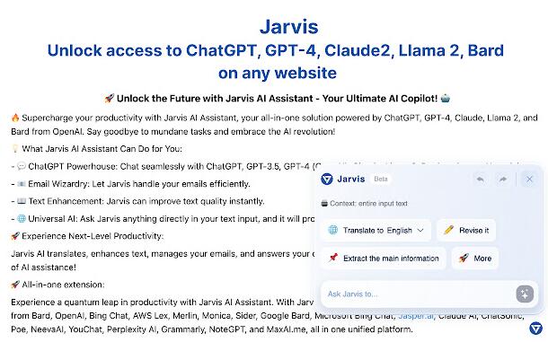 Jarvis AI: GPT 4, Claude, Llama & Bard Access