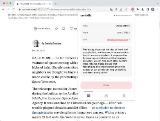 Unriddle: AI Generated Summaries