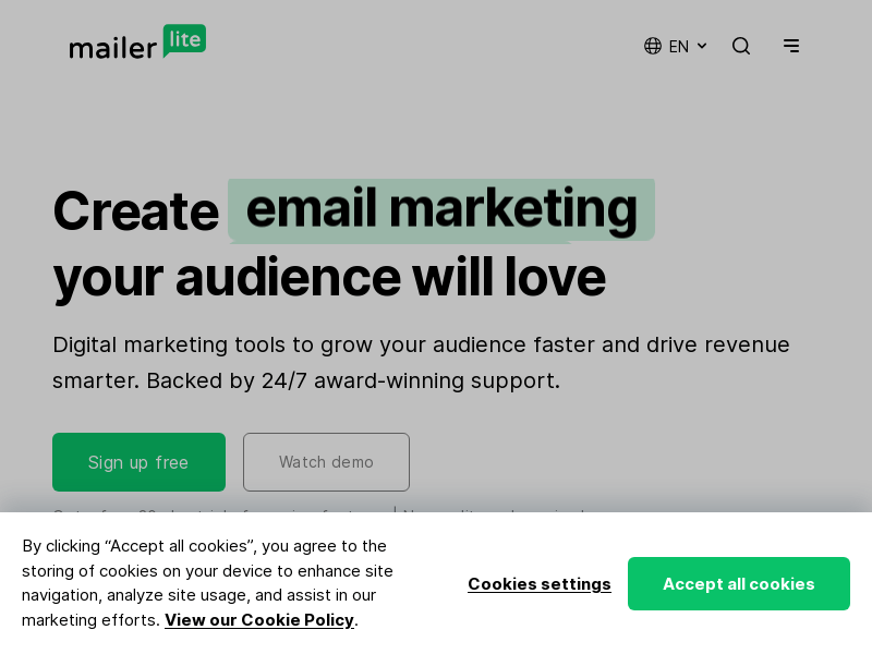 Mailerlite AI Drag & Drop Editor