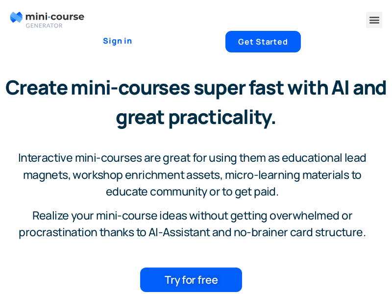 Mini Course Generator