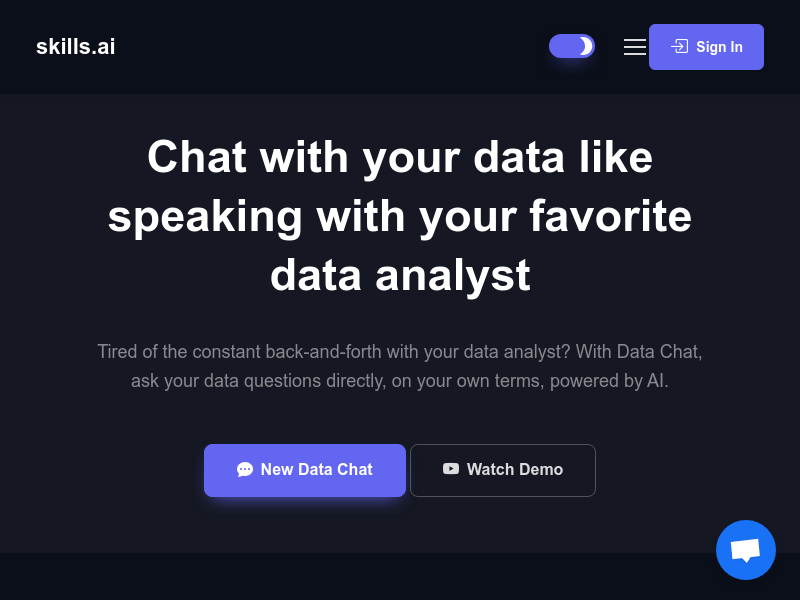 AI Data Chat By Skills.ai