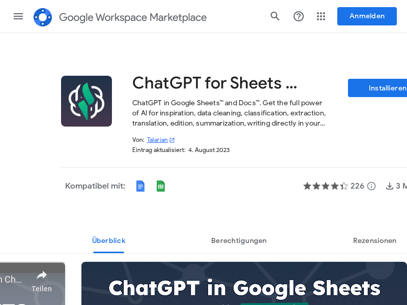 GPT For Sheets