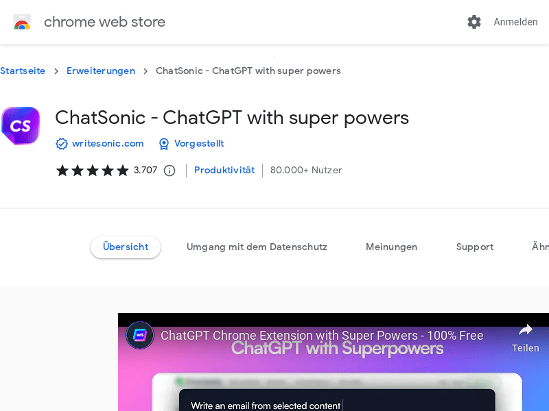 Chatsonic Chrome Extension