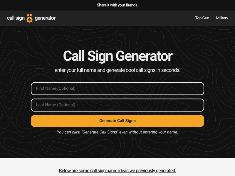Call Sign Generator