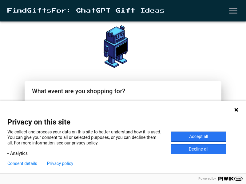 Findgiftsfor ChatGPT Gift Search