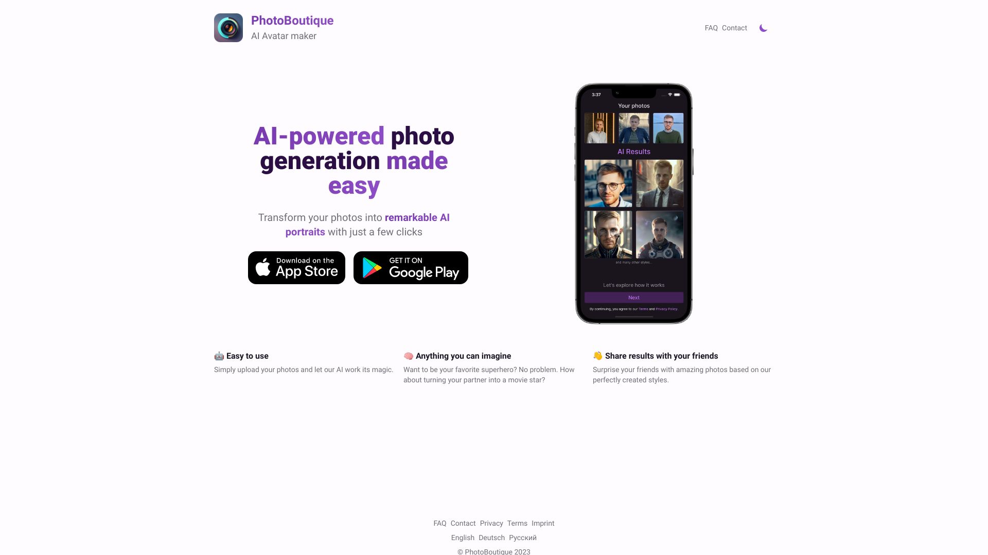 Photoboutique   AI Avatar Maker