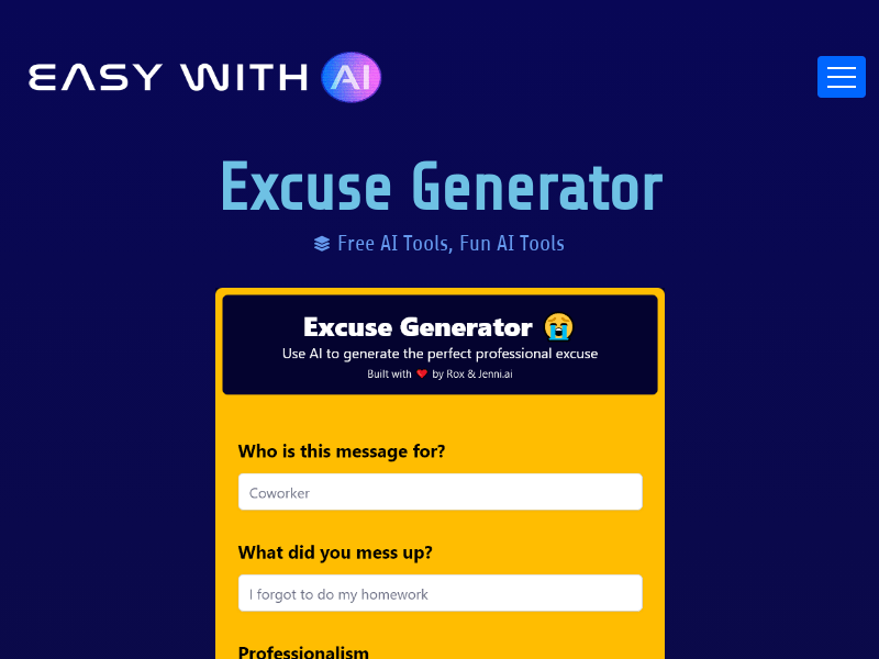 Excuse Generator