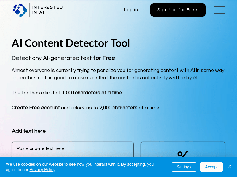 AI Content Detector Tool