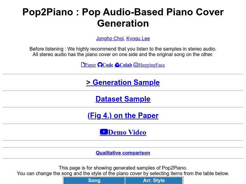 Pop2piano