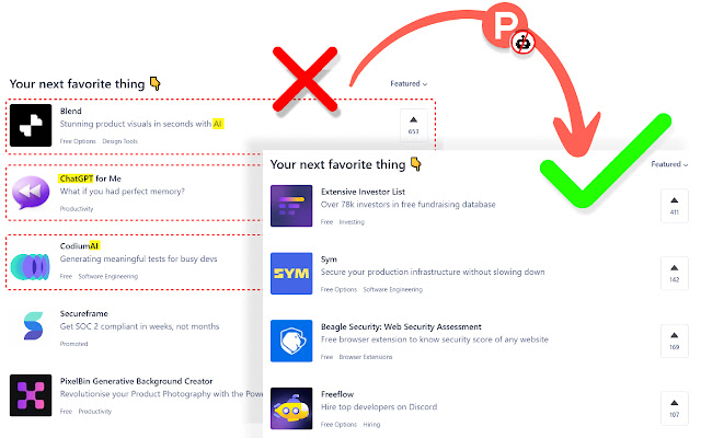 Producthunt Without AI Products