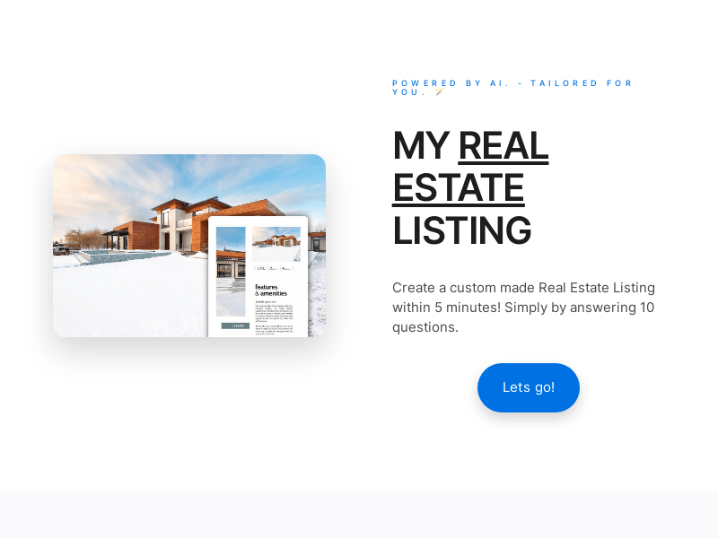 My Real Estate Listing   AI