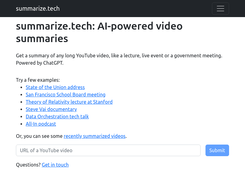 Summarize Tech