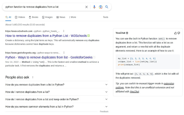 Youchat AI For Google