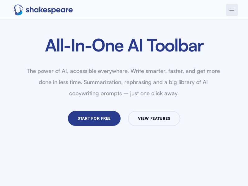 Shakespeare AI Writing Toolbar