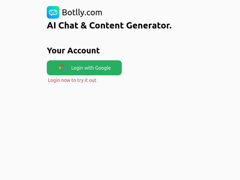 Botlly.com   AI Content Generation Tool