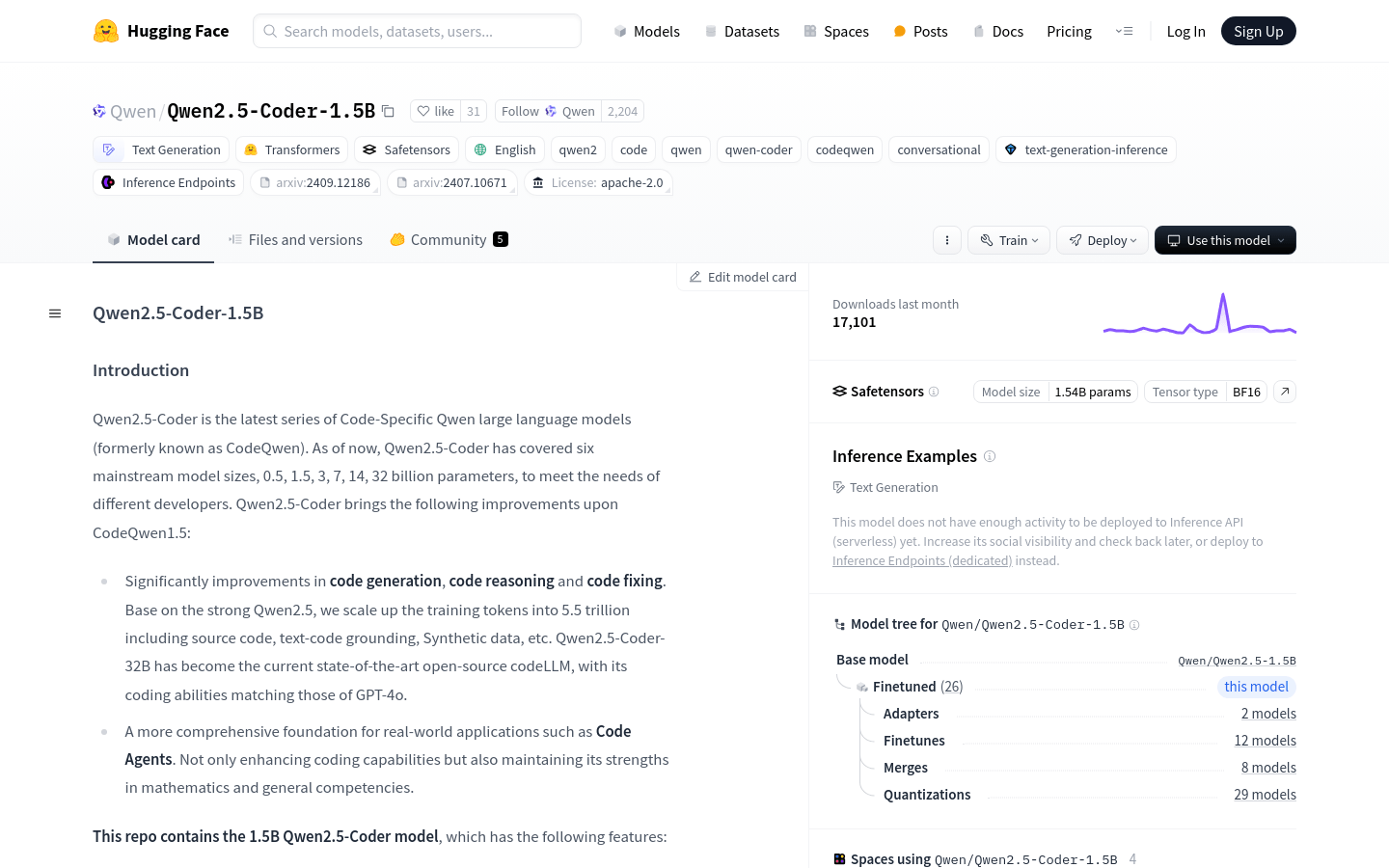 Qwen2.5 Coder 1.5B