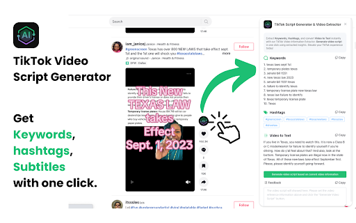 AI Script Writer & Video To Text For TikTok