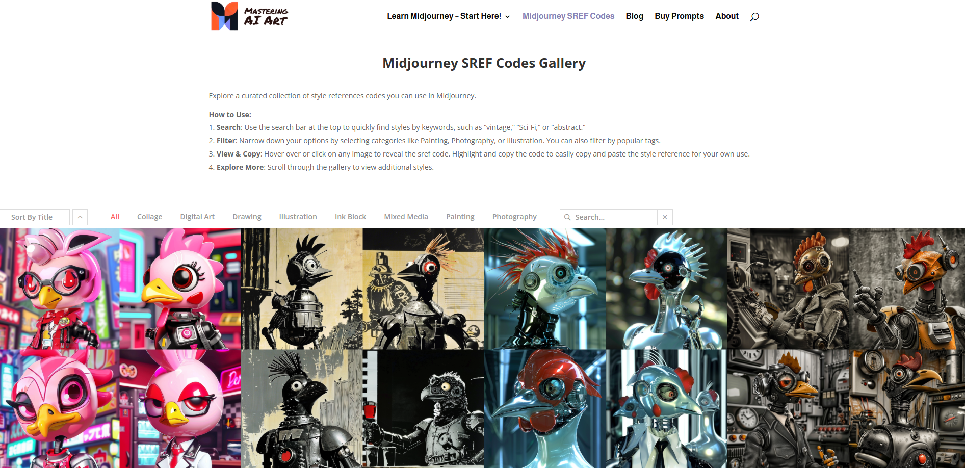 Midjourney SREF Codes Gallery