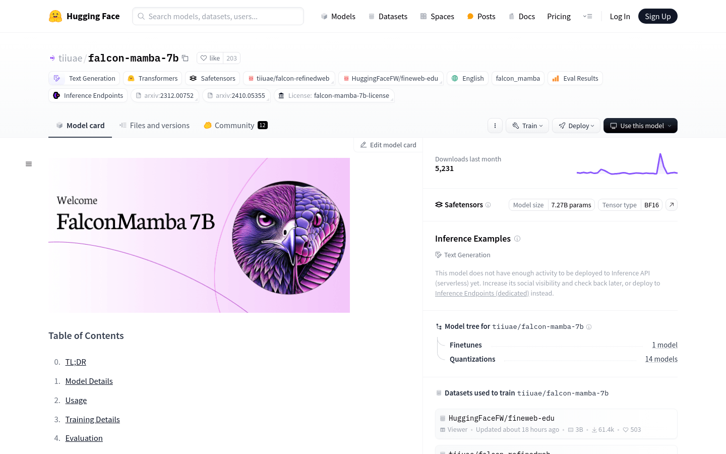 Falcon Mamba 7b