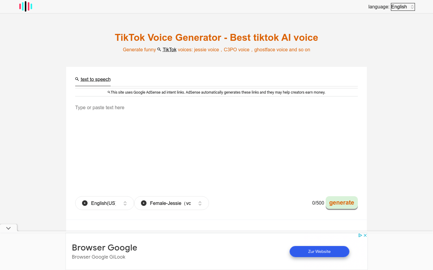 Tiktok Voice Generator