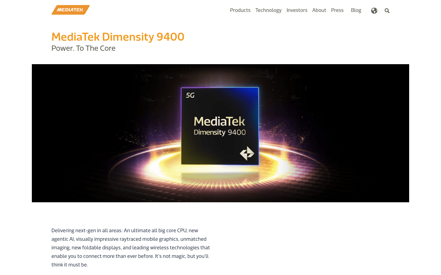 Mediatek Dimensity 9400