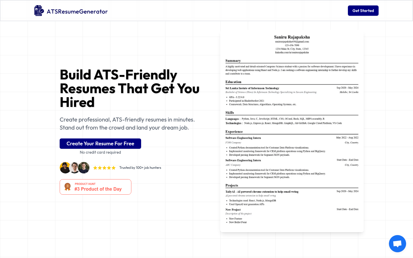 Atsresumegenerator