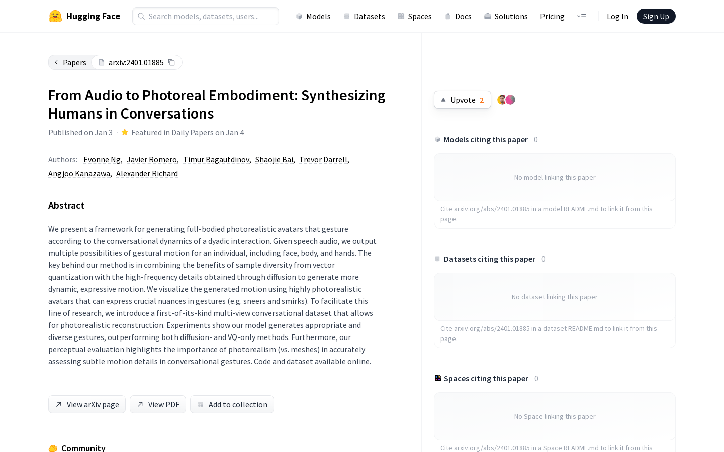 Audio To Photoreal Embodiment